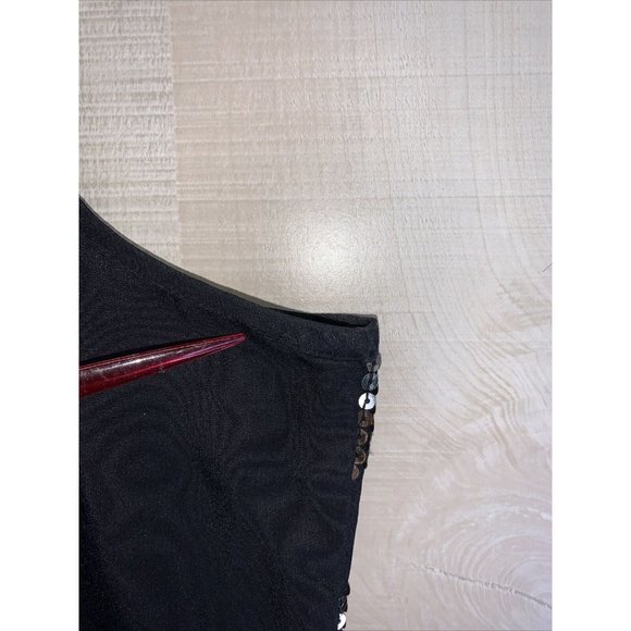 Loft Ann Taylor Black Chiffon Sequined Tank Top Womens Size Large-7285 - Picture 6 of 7